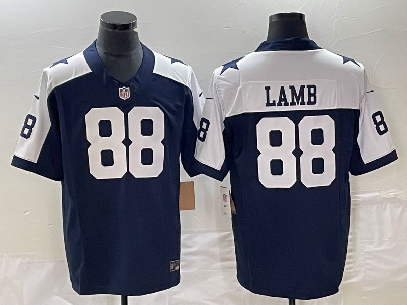 Men Dallas Cowboys #88 Lamb Blue 2023 Nike Vapor Limited NFL Jersey style 1